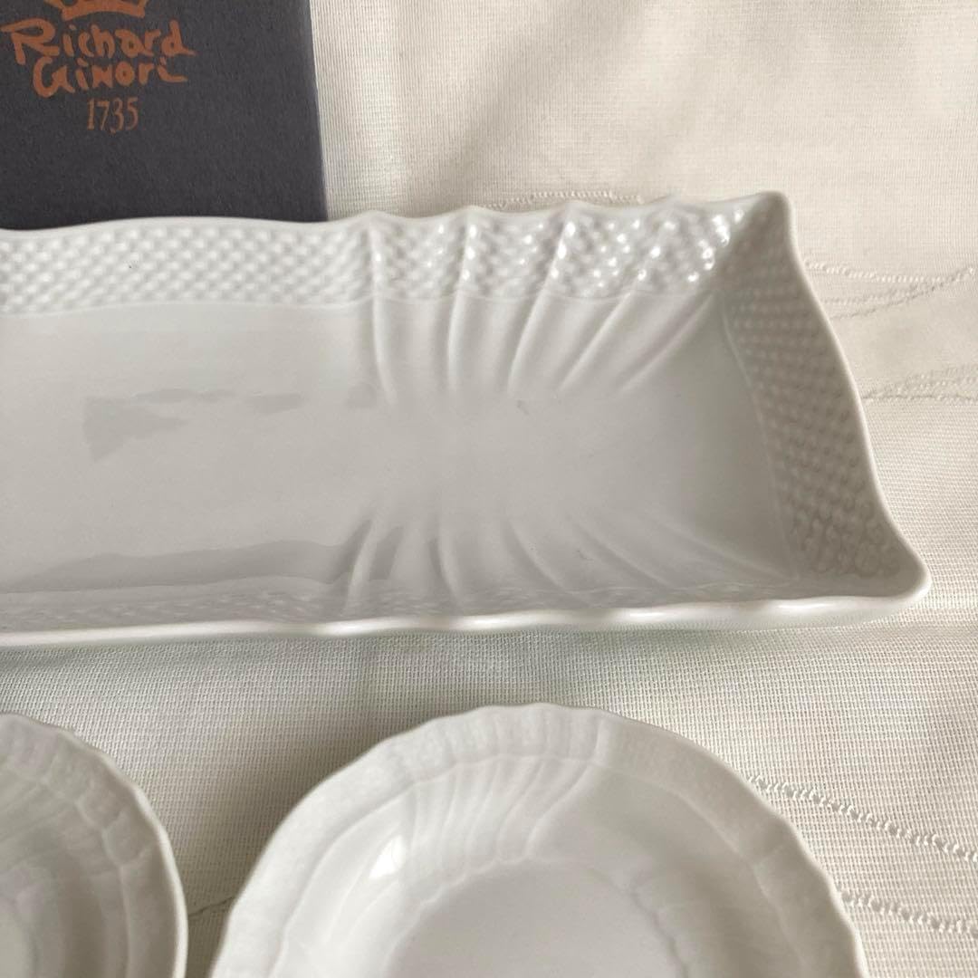 リチャードジノリ ベッキオホワイト 長方形皿、小4枚セット ジノリ1735／リチャード ジノリ（GINORI 1735／Richard Ginori